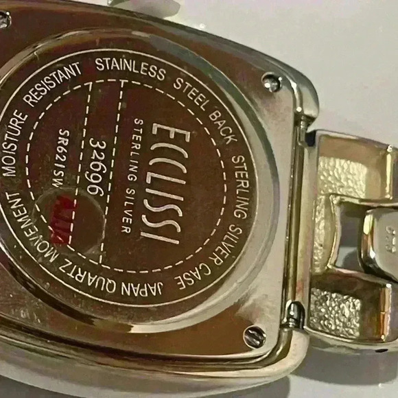 NIB Ecclissi 925 Sterling Silver 32696 Quartz Watch 35mm White Dial - Picture 6 of 12